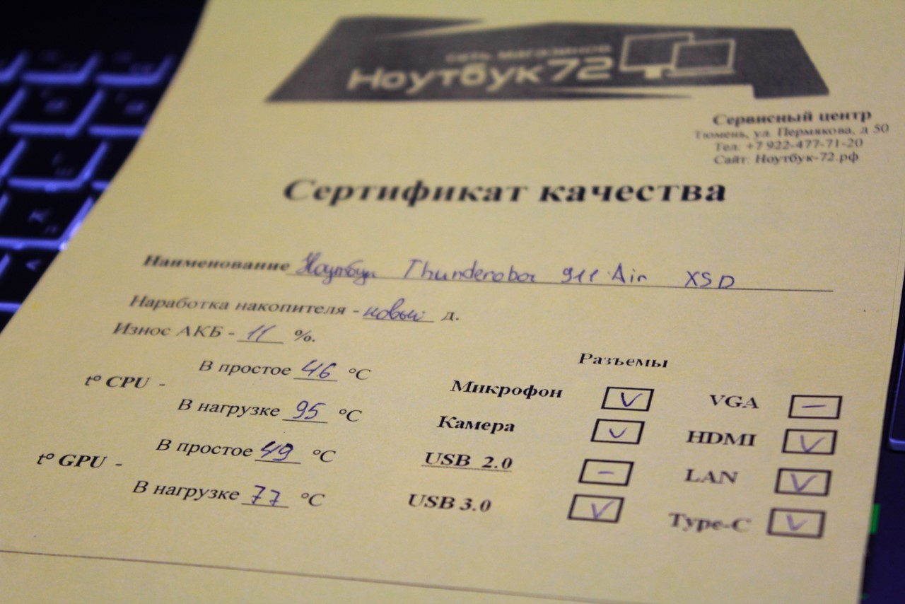 Ноутбук Thunderobot 911 Air XS D