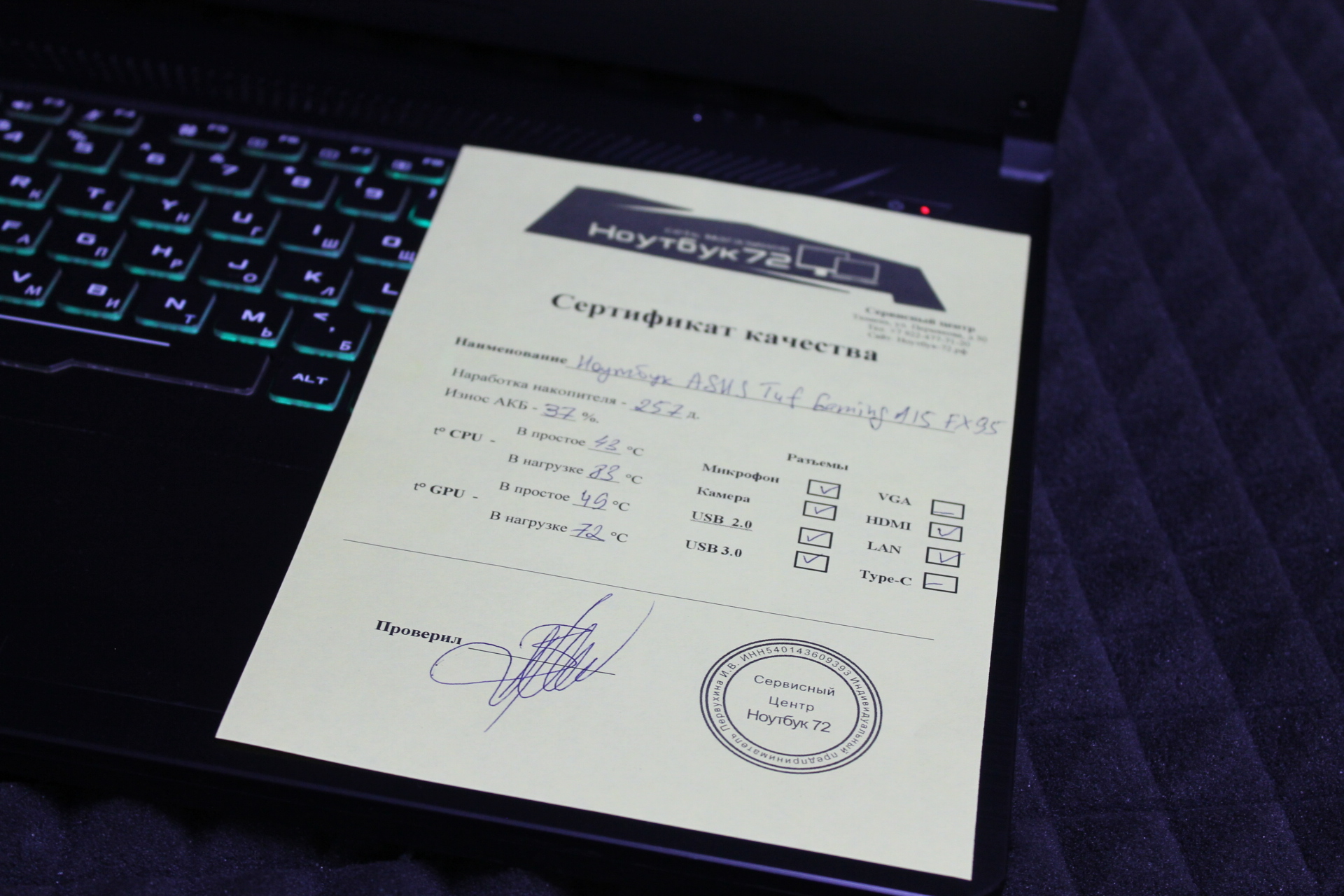Ноутбук Asus TUF Gaming A15 (FX95GGT9300)