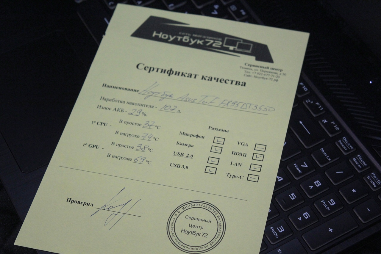 Ноутбук Asus TUF FX95DT3550
