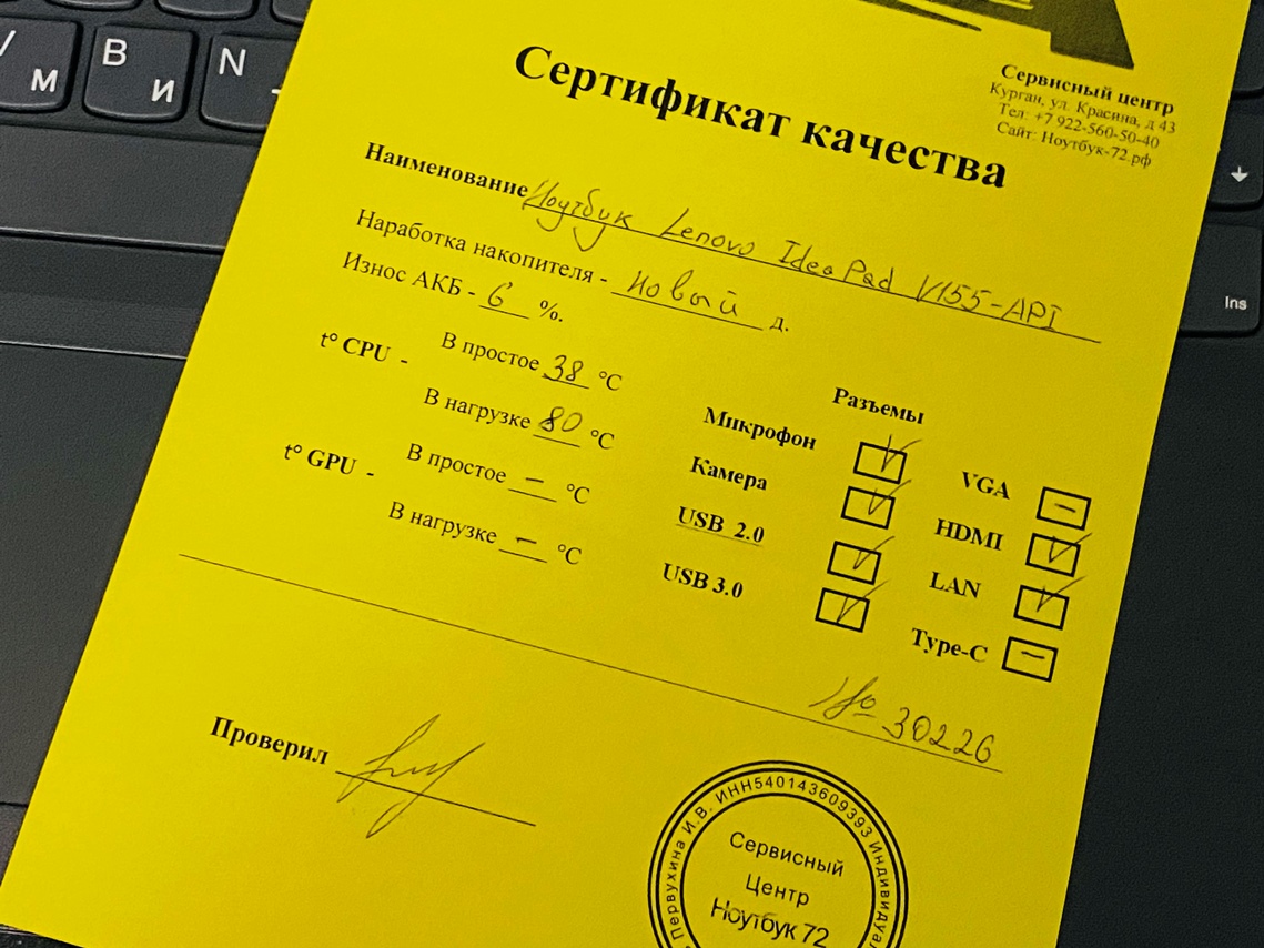 Ноутбук Lenovo IdeaPad V155-15API (81V5000CRU)