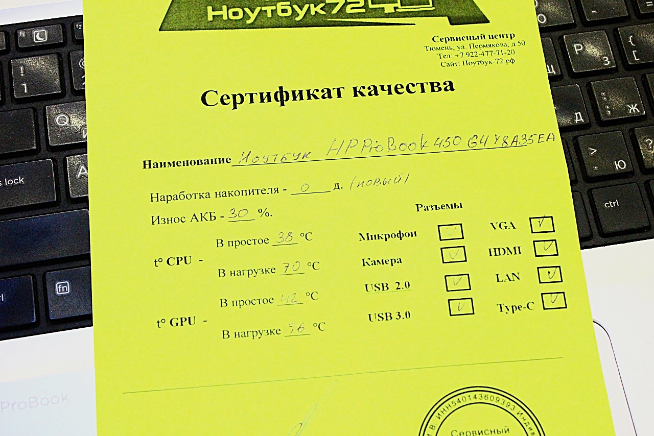 Ноутбук HP ProBook 450G4 Y8A35EA
