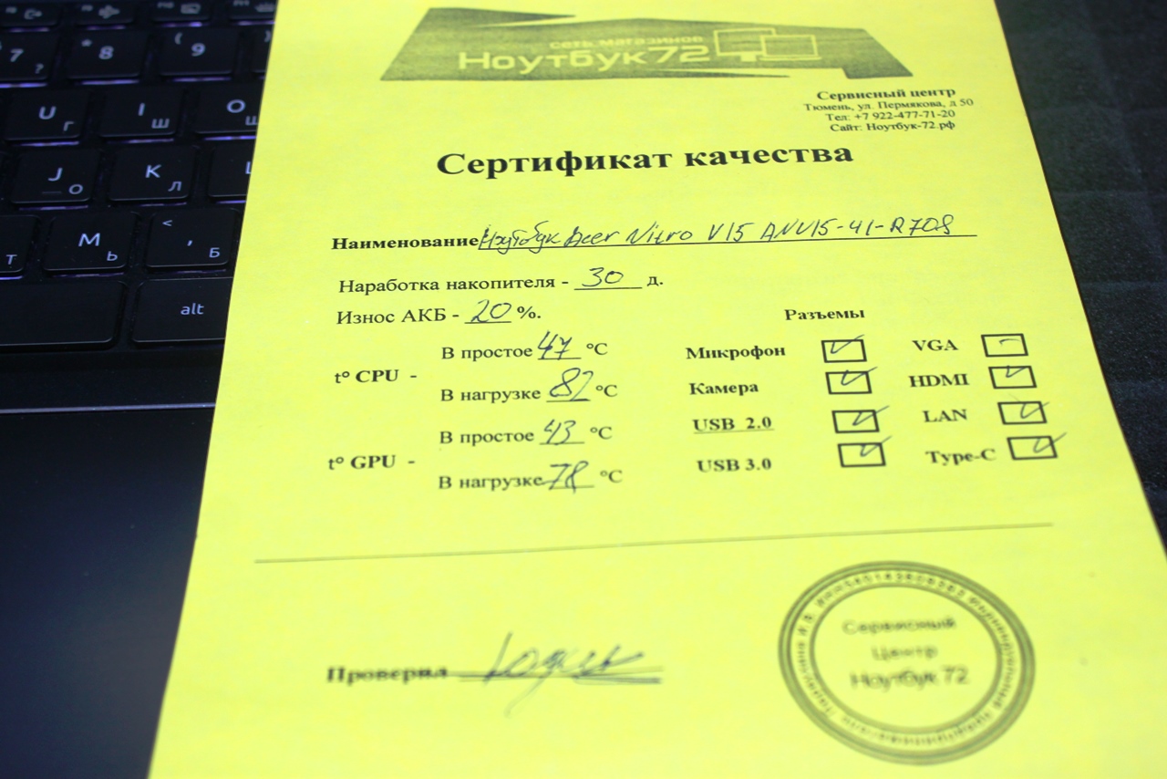 Ноутбук Acer Nitro V 15 ANV15-41-R708