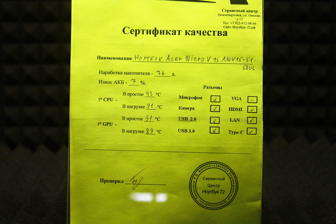 Ноутбук Acer Nitro V 15 ANV15-51-58UL