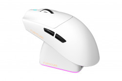 Мышь игровая FuryCube G16 Pro с док. станцией  белая/черная