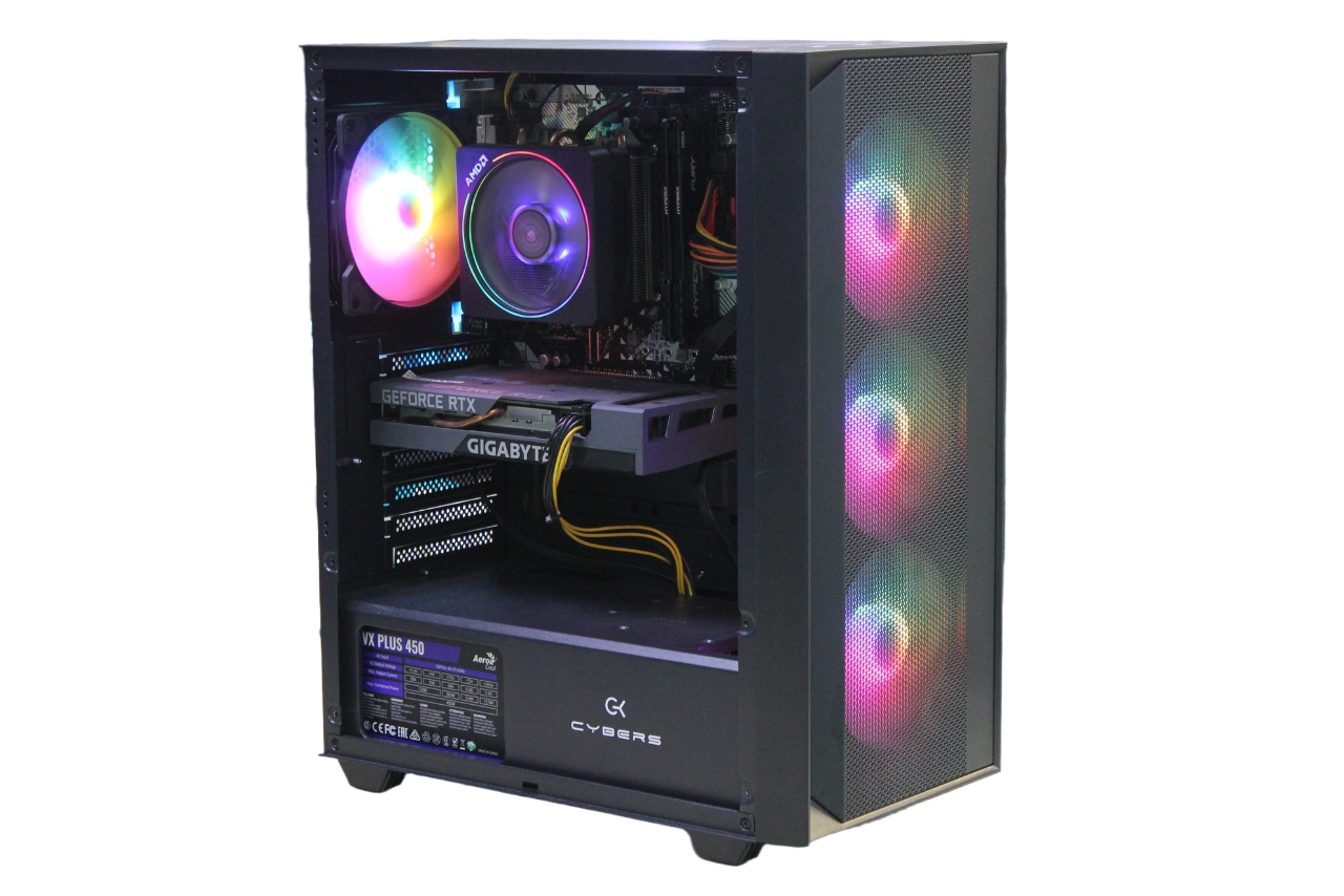 Игровой ПК Ryzen 7 2700X / RTX 3050 / 16 ГБ / SSD+HDD