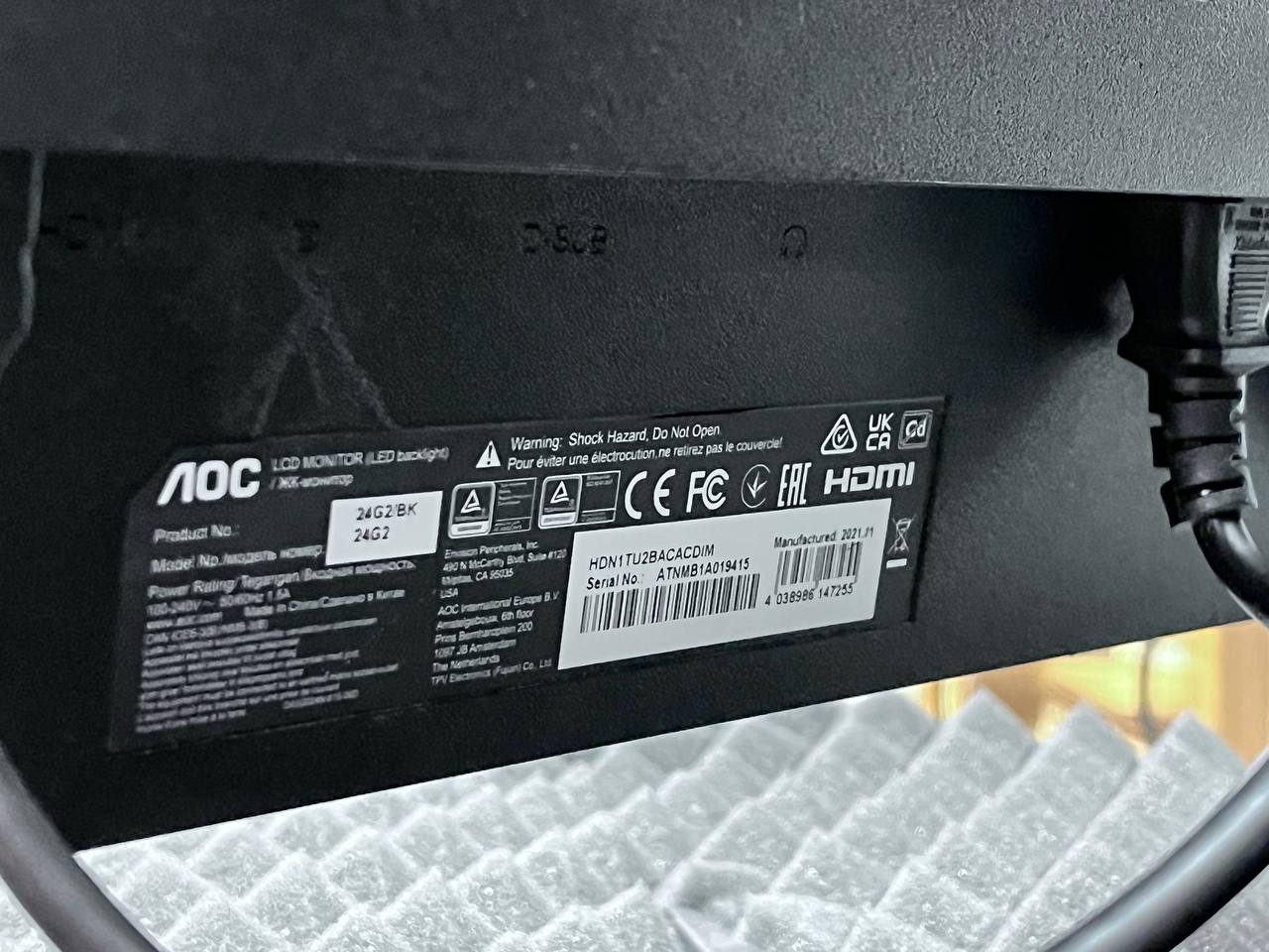 Монитор AOC 24G2/BK