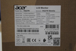 Новый монитор Acer Nitro VG270 Ebmiix.
